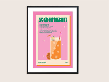 Retro Cocktail Zombie Print, 4 of 5