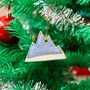 Handmade Stoneware Mountain Ornament: Snowy Peak Christmas Decoration, thumbnail 1 of 5