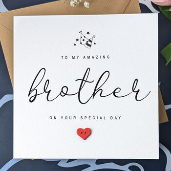 Personalised Handmade Birthday Card For Special Brother, 2 of 4