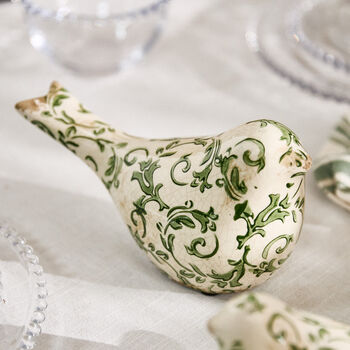 Set Of Two Irina Green Botanical Bird Ornaments, 3 of 8