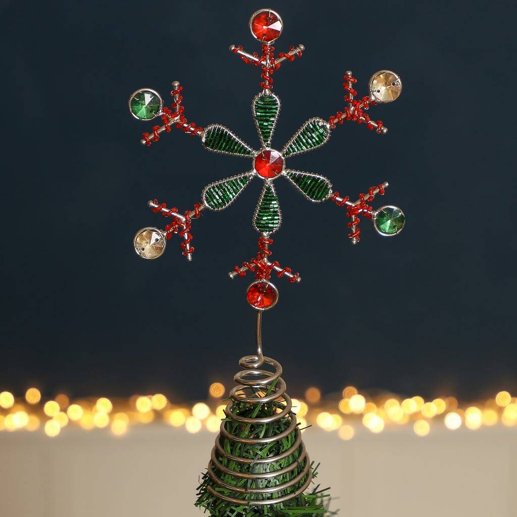 Luxury Handmade Beaded Christmas Tree Topper By Dibor