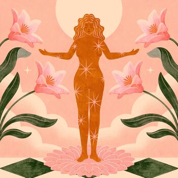 Serene Sunrise, Floral Mindfulness Bohemian Sun Art Print, 3 of 3