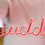 Neon Coral Soft Script Style Word Cuddles, thumbnail 4 of 4