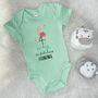 Flamingo Be Fabulous Personalised Jungle Babygrow, thumbnail 3 of 5