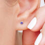 Mini Sterling Silver Violet Opal Stud Earrings, thumbnail 2 of 11