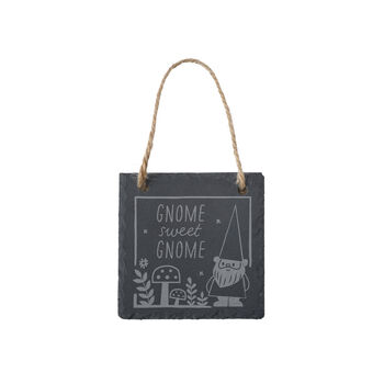 'Gnome Sweet Gnome' Square Slate Hanger, 2 of 2