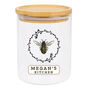 Personalised Bee Glass Jar With Bamboo Lid, thumbnail 3 of 4