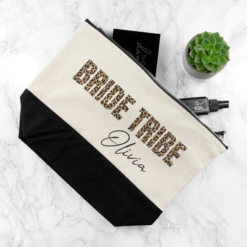 Personalised Bride Tribe Animal Print Makeup Bag, 5 of 9