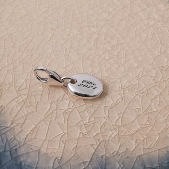 Pebble Personalised Solid Silver Charm, 6 of 12