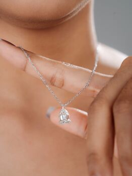 Sterling Silver 925 Lily Of The Valley Pendant Necklace, 5 of 12