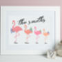 Personalised Family Flamingo Print, thumbnail 1 of 3
