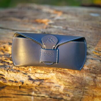 Handcrafted Leather Glasses Or Sunglasses Case Blue, 2 of 4