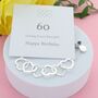 60th Birthday Personalised Infinity Hearts Bracelet, thumbnail 1 of 4