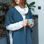 Personalised Fine Knit Poncho Wrap In Teal, thumbnail 1 of 2