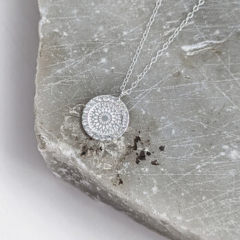 Engraved Crystal Disc Necklace, 3 of 7