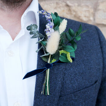 ‘Nicholas’ Winter Wedding Dried Flower Buttonhole, 4 of 6