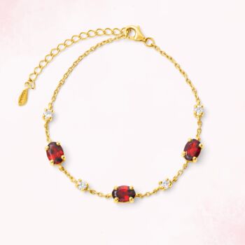 Garnet Bracelet In Sterling Silver And Gold, 8 of 12