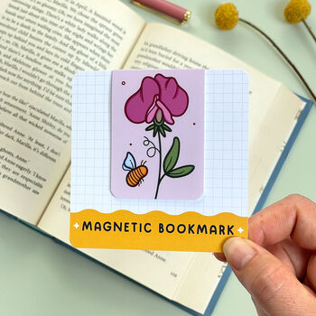 April Magnetic Birth Flower Bookmark Sweet Pea, 7 of 7