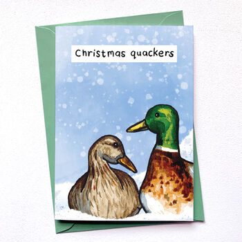 Christmas Quackers Duck Animal Pun Card, 2 of 5