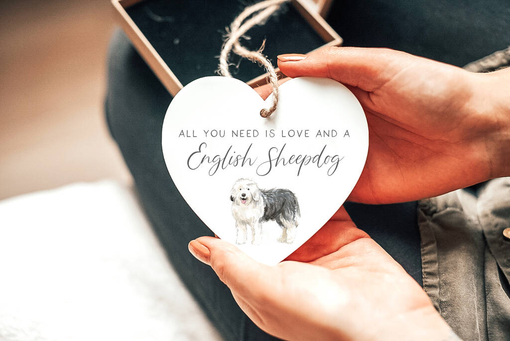 'Love And An English Sheepdog' Dog Lover Gift