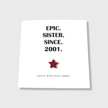 Sister Birthday Card Personalised Epic, 2 of 4