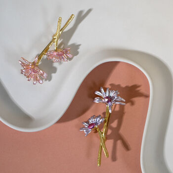 Two Chrysanthemum Flower Brooch, 2 of 5