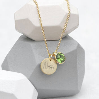 Personalised Gold Plated Birthstone Crystal Necklace, 8 of 12