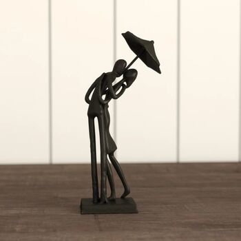 Umbrella Couple Courting Iron Figurine 21cm, 7 of 10