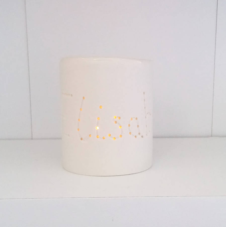 Personalised Porcelain Tea Light Candle Holder, 1 of 4