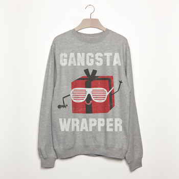 Gangsta Wrapper Women's Christmas Slogan Sweatshirt, 2 of 3