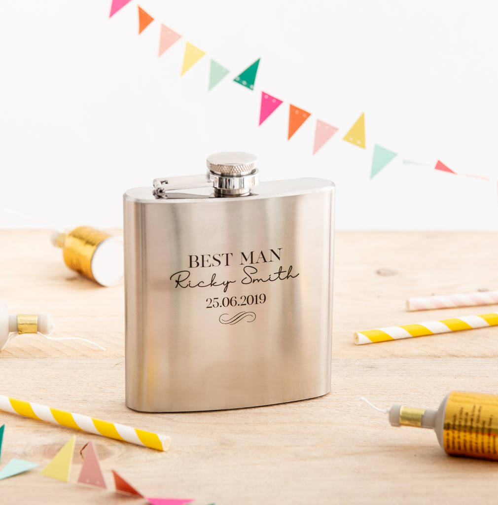Personalised Best Man Hip Flask Gift, 1 of 5