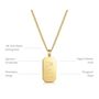 Octagonal Tag Men's Necklace 18 K Gold Plated Silver, thumbnail 6 of 10