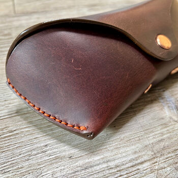 Chocolate Brown Personalised Leather Glasses Case, 5 of 10