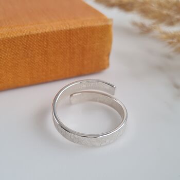 Sterling Silver Floral Band Ring, 5 of 9