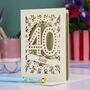 Personalised 40th Birthday Card Papercut Spotty Design, thumbnail 2 of 7