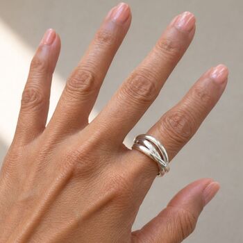 Sterling Silver Russian Wedding Band Ring, 2 of 11