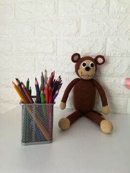 Knitted Monkey With Rattle Or Without, 3 of 6