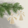 Christmas Jute Angel Set Of Two White, 10cm, thumbnail 1 of 2