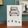 Luxury Wedding Card With Wedding Car And Cans, thumbnail 2 of 6