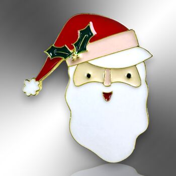 Santa Claus, Father Christmas Festive Enamel Pin Badge, 3 of 8
