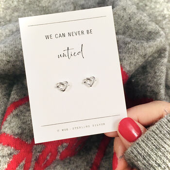 Never Untied Silver Knot Earrings, 3 of 6