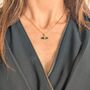 The T Bar Green Onyx Necklace, Gold Plated, thumbnail 4 of 9