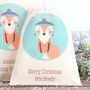 Christmas Fox Personalised Cotton Gift Bags, thumbnail 4 of 5