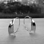 Shiny Wedge Earrings In Sterling Silver, thumbnail 1 of 4