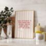 Kitchen Dancing Quote Wall Art Food Wine Lover Gift, thumbnail 3 of 10