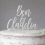 Personalised Minimal Wooden Wedding Cake Topper, thumbnail 4 of 5