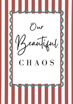 A4 Modern, Art Print, 'Our beautiful chaos' Red Stripes, 7 of 7