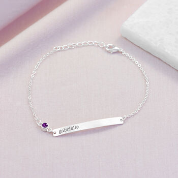 Personalised Silver Birthstone Crystal Bracelet, 11 of 12
