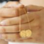 Irish Threepence Double Coin Necklace 24k Gold Plated, thumbnail 1 of 9