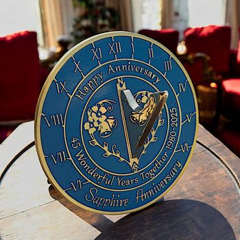 45th Sapphire Anniversary Sundial Gift Celebration Present, 4 of 5